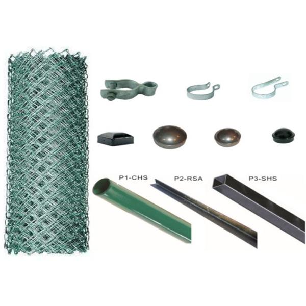 Grassland Use Wire Mesh Fence / Chain Link Fence Green Pvc Coated 1.2m Height