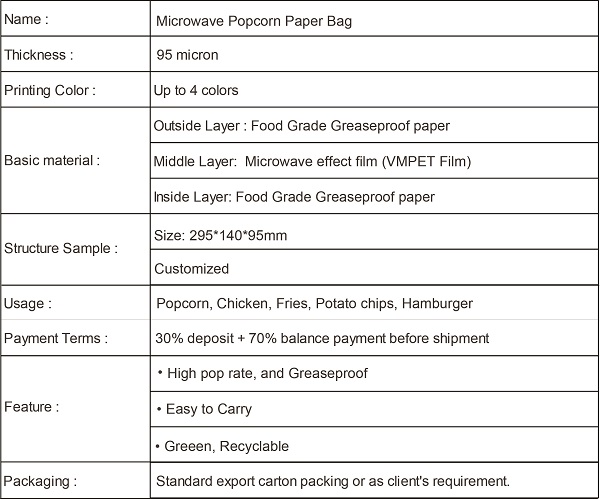 ISO 285x138x95mm Unique Popcorn Packaging Bags Bulk Popcorn Packets