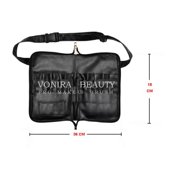 Держатель щетки Про карманов портативной машинки 26 ПУ сумки щетки макияжа кожаных косметический с ремнем пояса художника