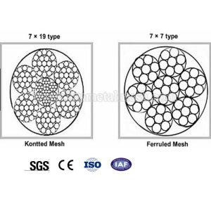 X-Tend 304 316 Stainless Steel Wire Rope Mesh / Ferrule Cable Mesh