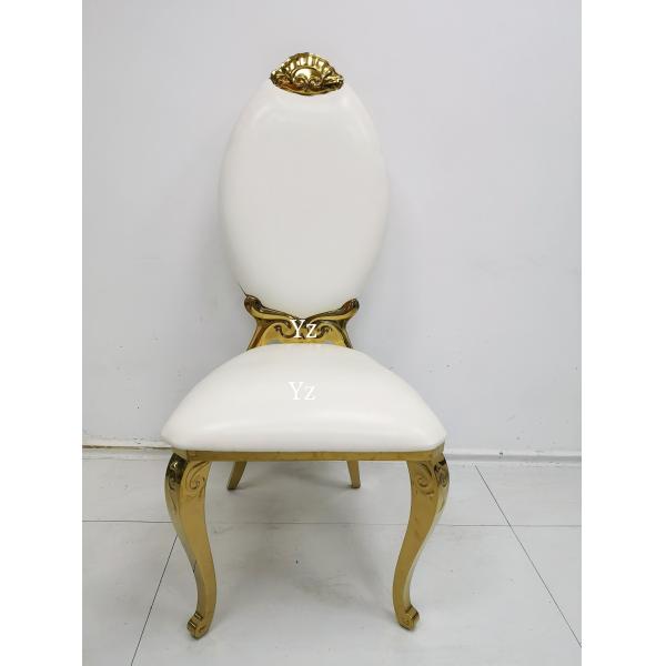 Обедать высокая задняя нержавеющая сталь ткани стула банкета свадьбы для событий W50xD65xH110cm