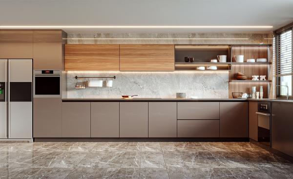 Gabinete de cocina moderno con color personalizado y materiales duraderos