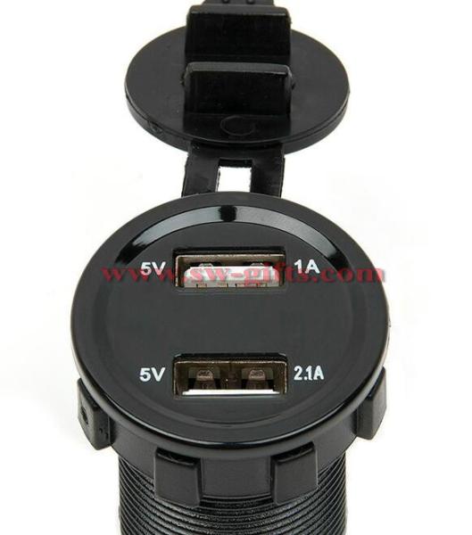 Universal Car Charger USB Vehicle DC12V-32V Waterproof Dual USB Charger 2 Port Power Socket 5V 2.1A/1A High Quality