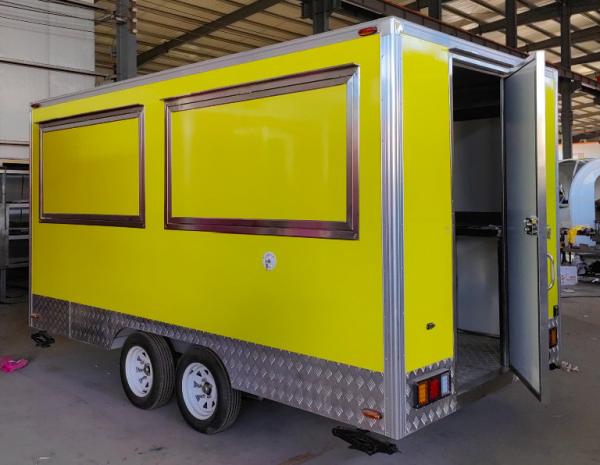 Affordab Carro de Jantar Personalizado Alta Qualidade 2024 Móvel Amarelo Food Trailer Snack Food Truck Tea Shop Trailer