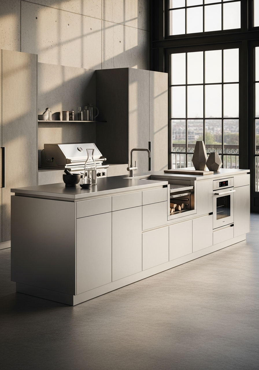 Urban Stone Outdoor Kitchen Island in 304 Stainless Steel