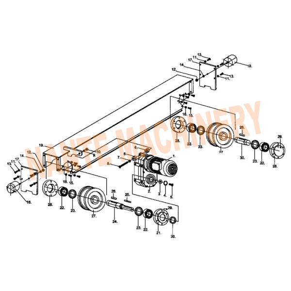 Crane Traveling Mechanism HSB Series Crane End Carriage for Single / Double
