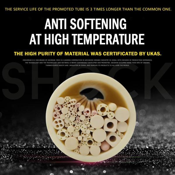 Теплообработка Алюминиевая керамическая трубка 92% 95% Для защитного корпуса