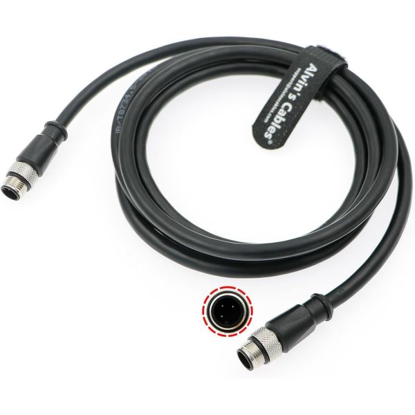 Alvin's Cables M12 A-Code 3 Pin Male to 3 Pin Male Sensor Actuator Cable for Industrial Sensors, Actuators, I/O Modules, High Flex 1m| 3.3ft