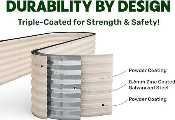Ruggedized Oval Metal Raised Garden Bed Planter 5*3.5*1.5 Ft Rust Resistant