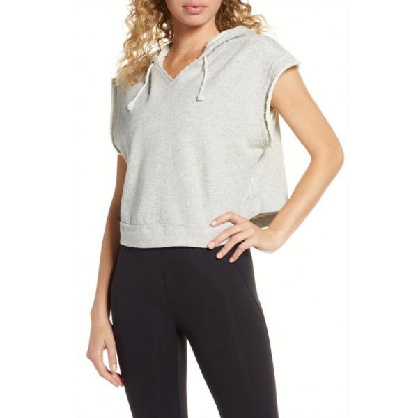 Custom Cropped Sleeveless Hoodie Raw Edge Sleeveless Sweatshirts For Ladies