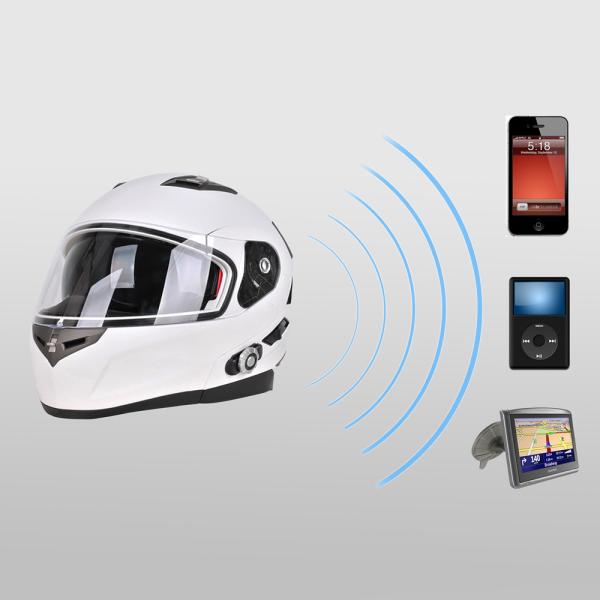 Safe Full Face Bluetooth Motorcycle Smart Electric Car Bike Helmet Earphones Earbuds