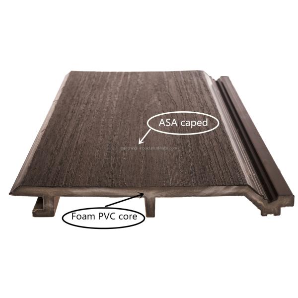 Наружное деревянное стеновое покрытие из ПВХ/ПВХ с технологией коэкструзии ПЭ и деревянными панелями