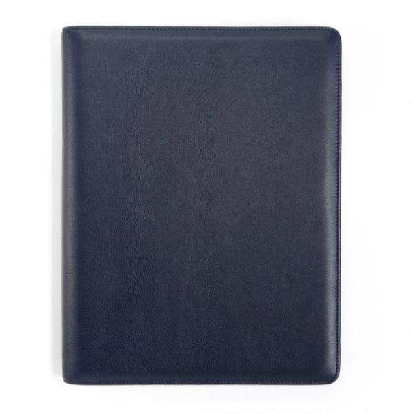 Fashion Blue Personalized Leather Padfolio For Office / Conference / Business