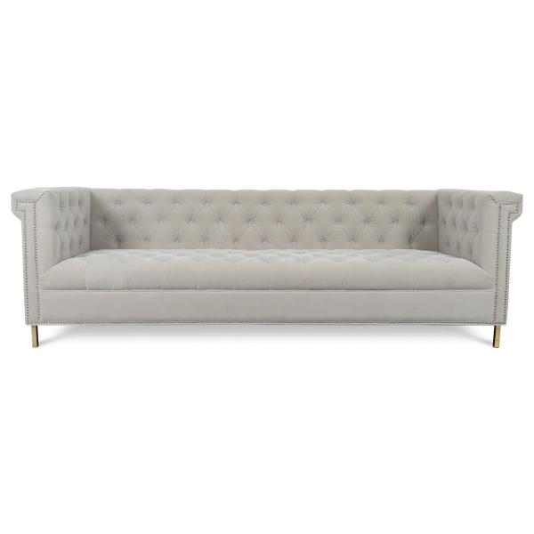 modern solid wood grey velvet fabric upholstery 2 seat sofa  tufted design metal leg lounge for wedding event furniture