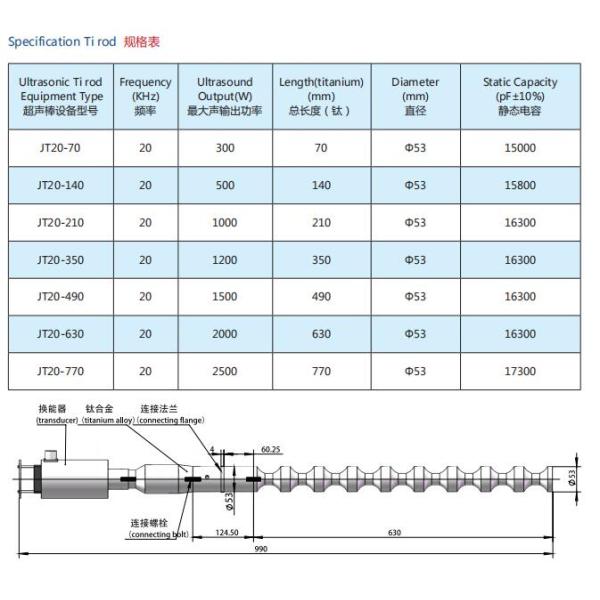 20K Titanium Alloy Tube Transducer Equipment For Emulsification