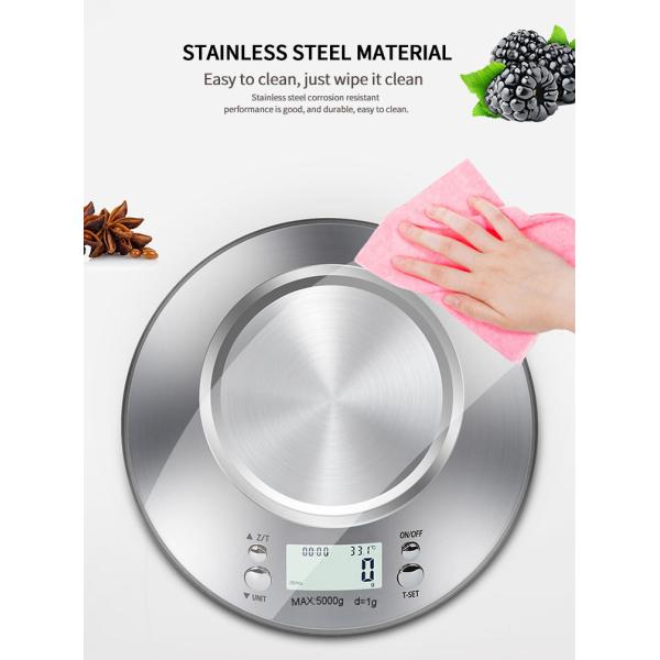 254*85*27 mm Stainless Steel High Accuracy Electronic Digital Kitchen Weight Scale with 5kg Maximum Weight Recommendation