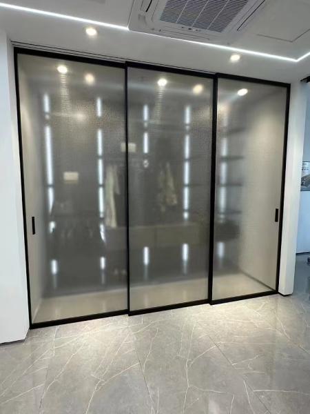 Kitchen Glass Aluminum Alloy Sliding Door Customizable Surface Finished