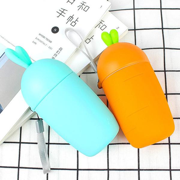 os desenhos animados 300ml deram forma a crianças a garrafa de água de vidro da garrafa de água, do vidro e do silicone