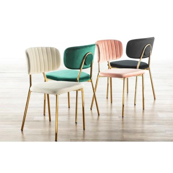 Velvet Upholstered Gold Metal Legs Leisure Chairs For Cafe H81*W46*D46*CM