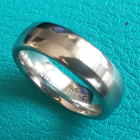 6mm Dome Cobalt Chrome Ring Center Brush High Polish Towards the edges Wedding Band Ring
