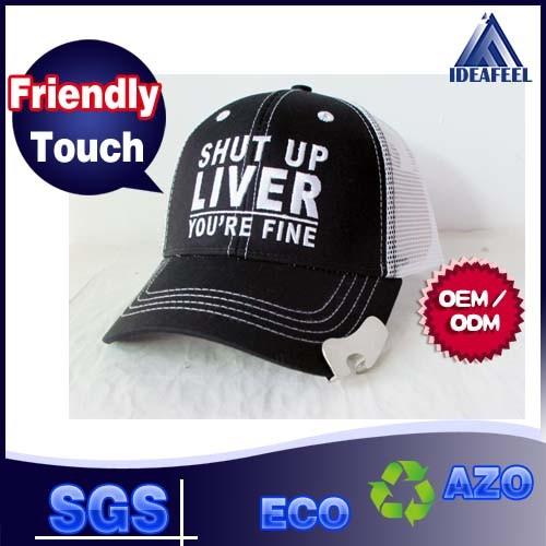 White / Black Protect Head Mesh Trucker Hats 100% Cotton And Poly Available