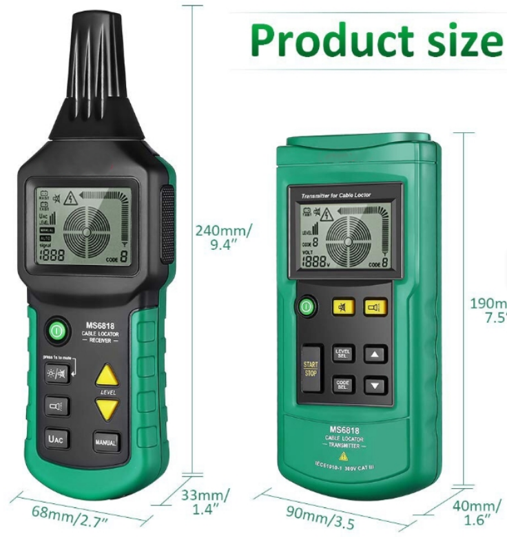 MS6818 Advanced Wire Tester Tracker Multi-Function Cable Detector 12~400V Pipe Locator Meter