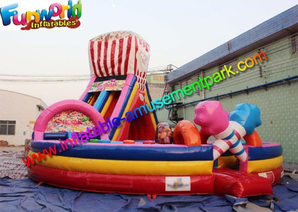 Sucrerie gonflable de géant de qualité marchande de Funworld de parcours de combattant d'école