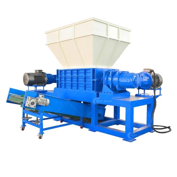 15000W Power PLC controlado Double Shaft Shredder para reciclagem de sucata de metal