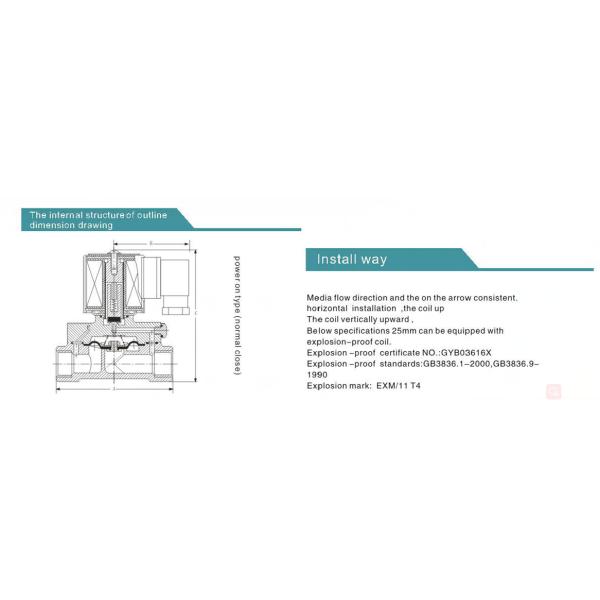 2 Inch Water Brass Lpg Shut Off Solenoid 24v Pilot Normal Temp