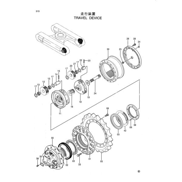 EX120-5 9150036 9153392 Excavator Final Drive Hitachi Travel Motor