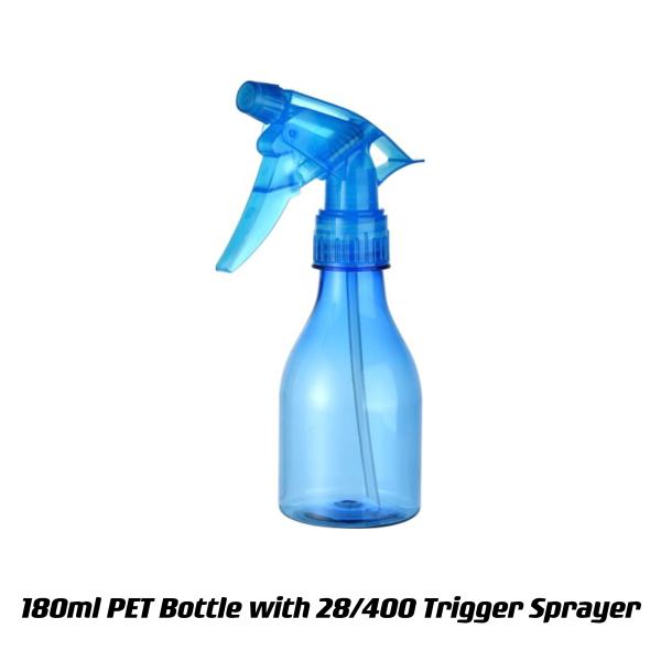 Convenient Cleaning 180ML PET Bottle Blue Bottle With 28/400 Trigger Sprayer