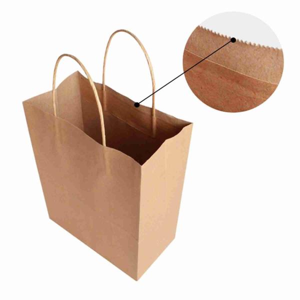 Wholesale Khaki Color Christmas Kraft Paper Bags For Clothing Packaging