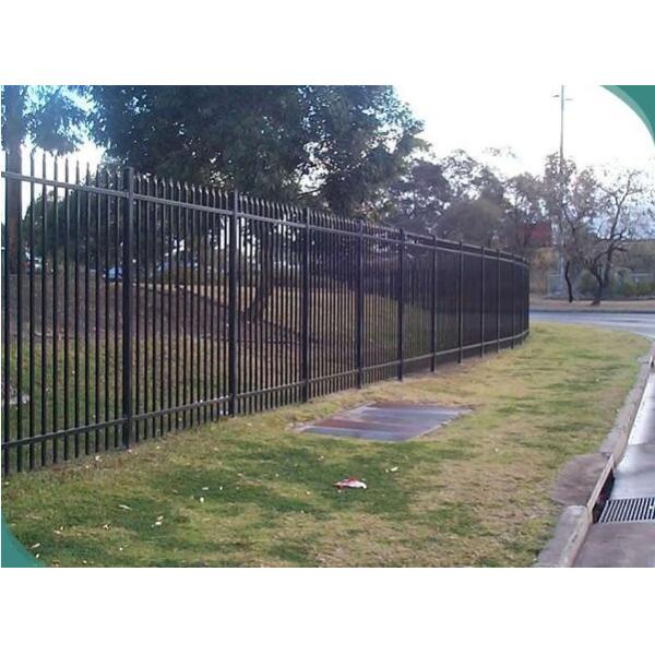 Powder coated Spear Top Garrison Steel Picket Fencing / Metal Garrison Steel Picket Fencing 2100mm height