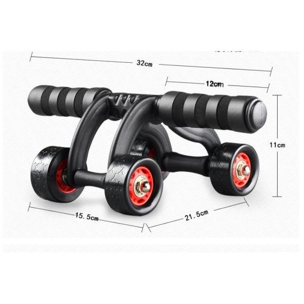4 Wheel Abs Roller for Women and Men with Knee Pad Abdominal Muscle Training Kit