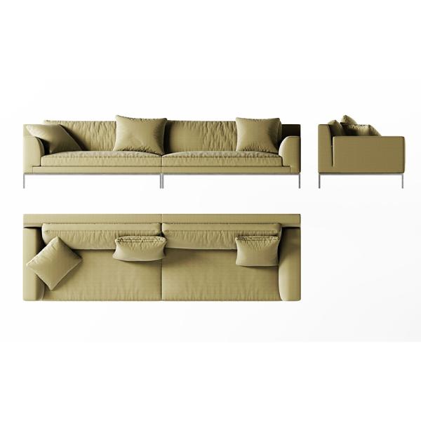 Зелёный офисный диван из кожи