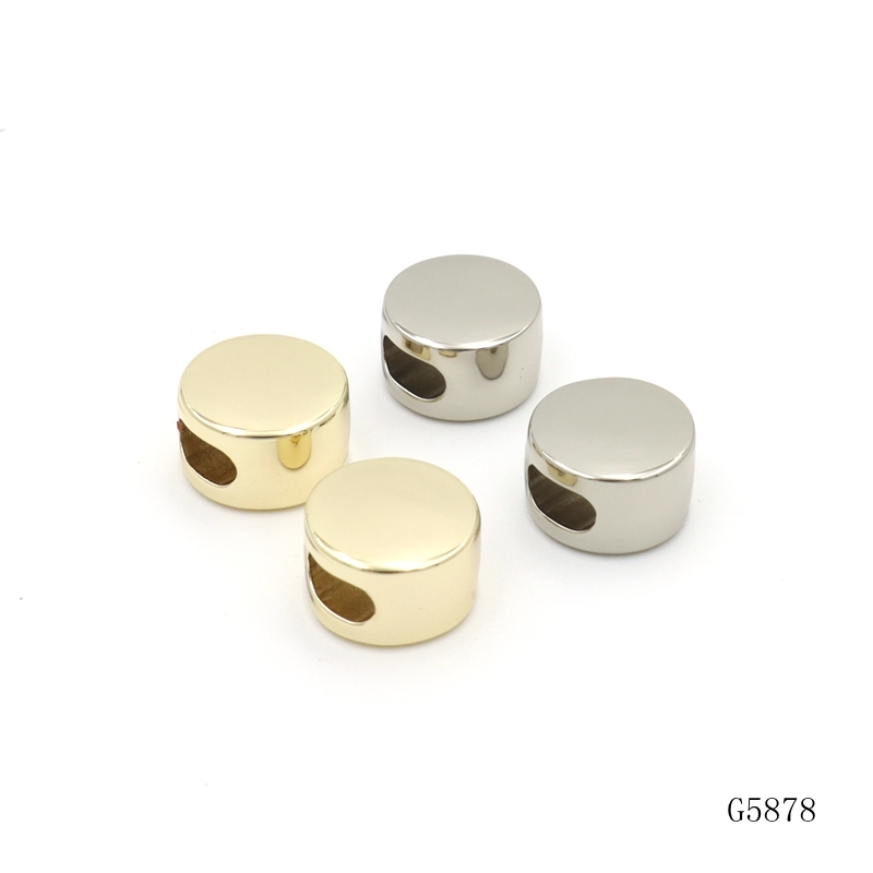 Smooth Round Spacer Beads Gold Plated / Silver Plated Slide Beads For Bracelet