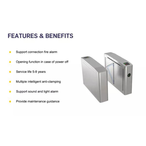 ISO Flap Barrier Gate Fingerprint Face Recognition RFID Reader Card Access Control Turnstile