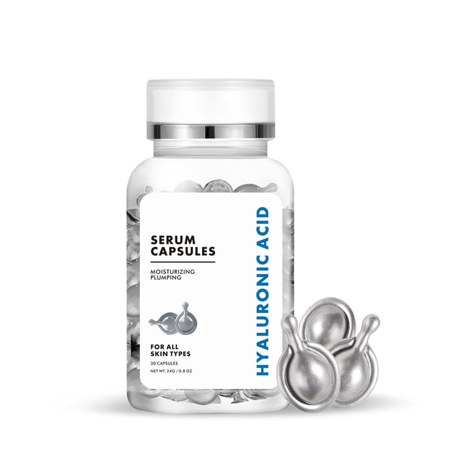 OEM ODM facial essence capsule Brand skin care product Natural moisturizing hyaluronic acid serum capsule