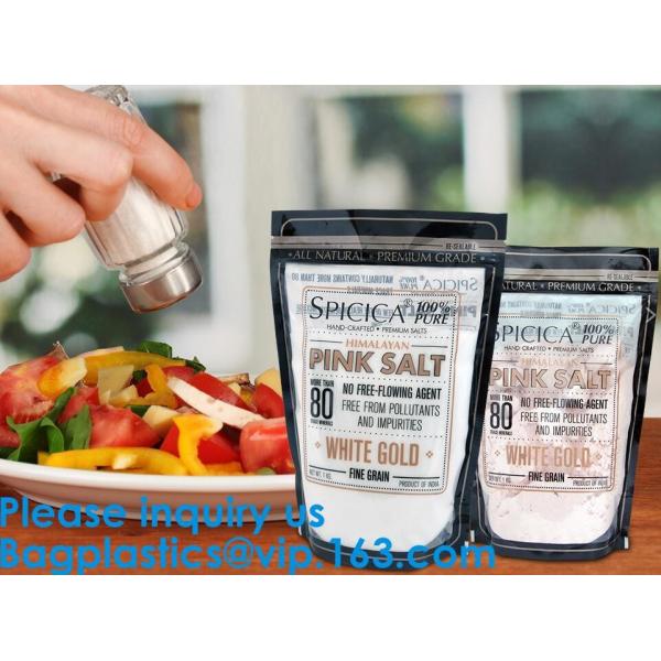 Foil Zip Lock Stand Up Food Pouches Bags With Notch For Food Storage,Hologram Foil Stand Up Zipper Pouch Bag