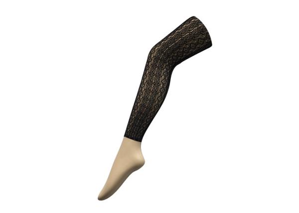 Sexy Jacquard Black Footless Fishnet Tights OEM Service For Young Girl