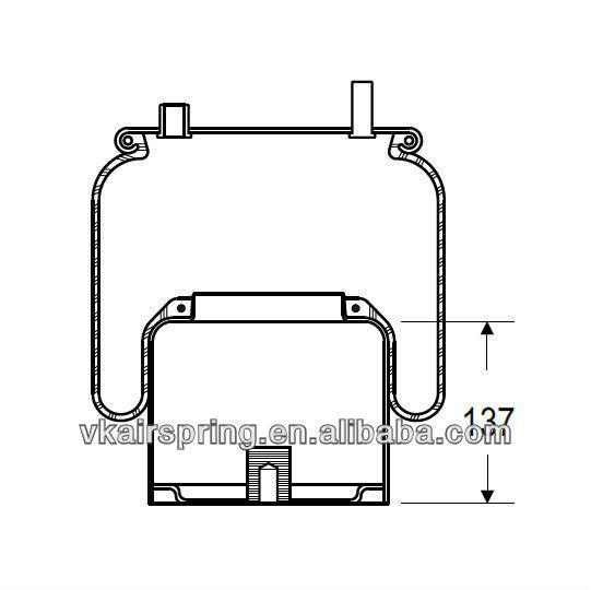 Êmbolo de aço de aço de borracha W01-M58-8682 das peças da mola de ar do sistema da suspensão do passeio do amortecedor do ar 1266382 887MK3/ar