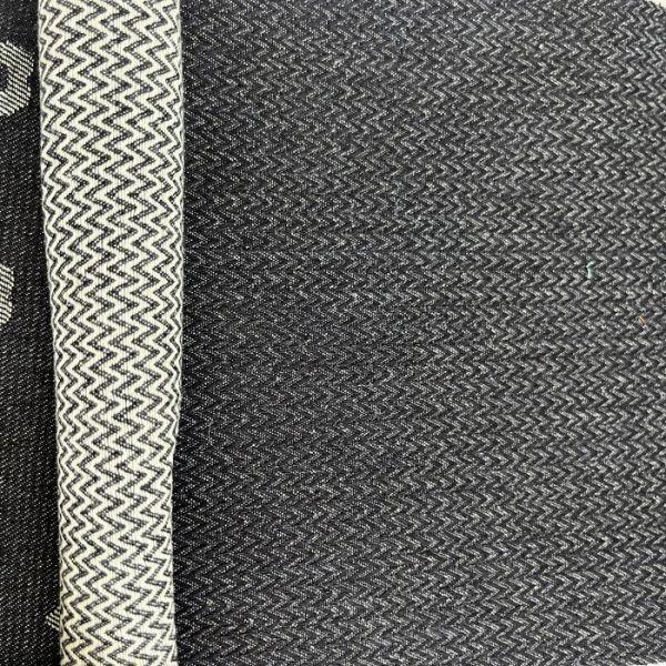 Fashion Design Dark Blue Jacquard Denim Fabric For Garment Artwork 9.8 oz