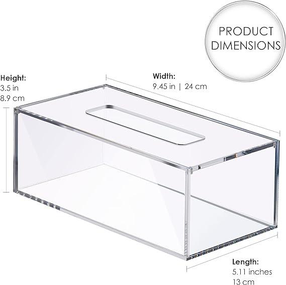Transparent tissue box acrylic tissue box holder rectangular bathroom tissue dispenser decorative box