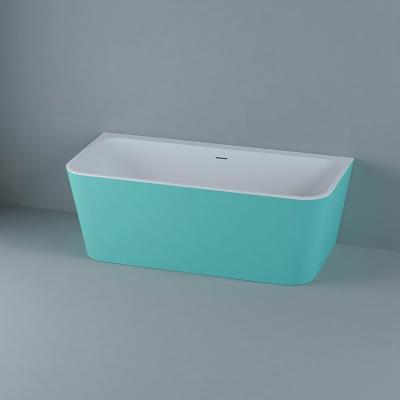 Rectangular Shape Colored Freestanding Bathtub Made Of Fresh Pure Acrylic Sheet