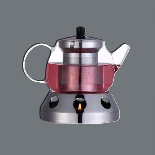 Glass Teapot With Etched Stainless Steel Infuser 0.3mm Micro Holes For Optimal Tea Flow