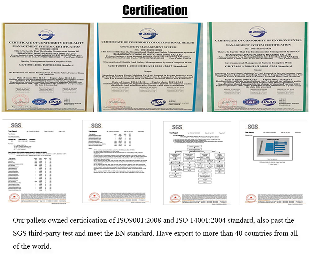 HDPE девственницы евро паллеты 1000*1000 1100*1100 стандартного белые пластиковые