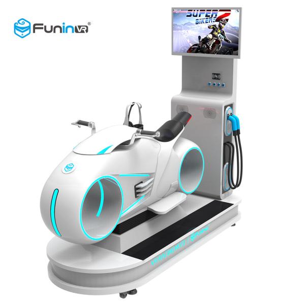 White Color 9D Virtual Reality Simulator Multiplayer Car Driving Vr Motorcycle Racing 700KW