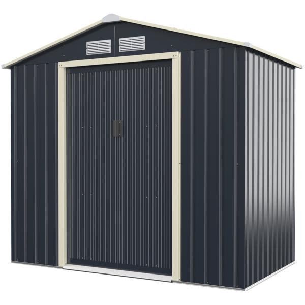 Large Size Metal Garden Building Shed with 4 Vents 43kg Powder Coated Frame by