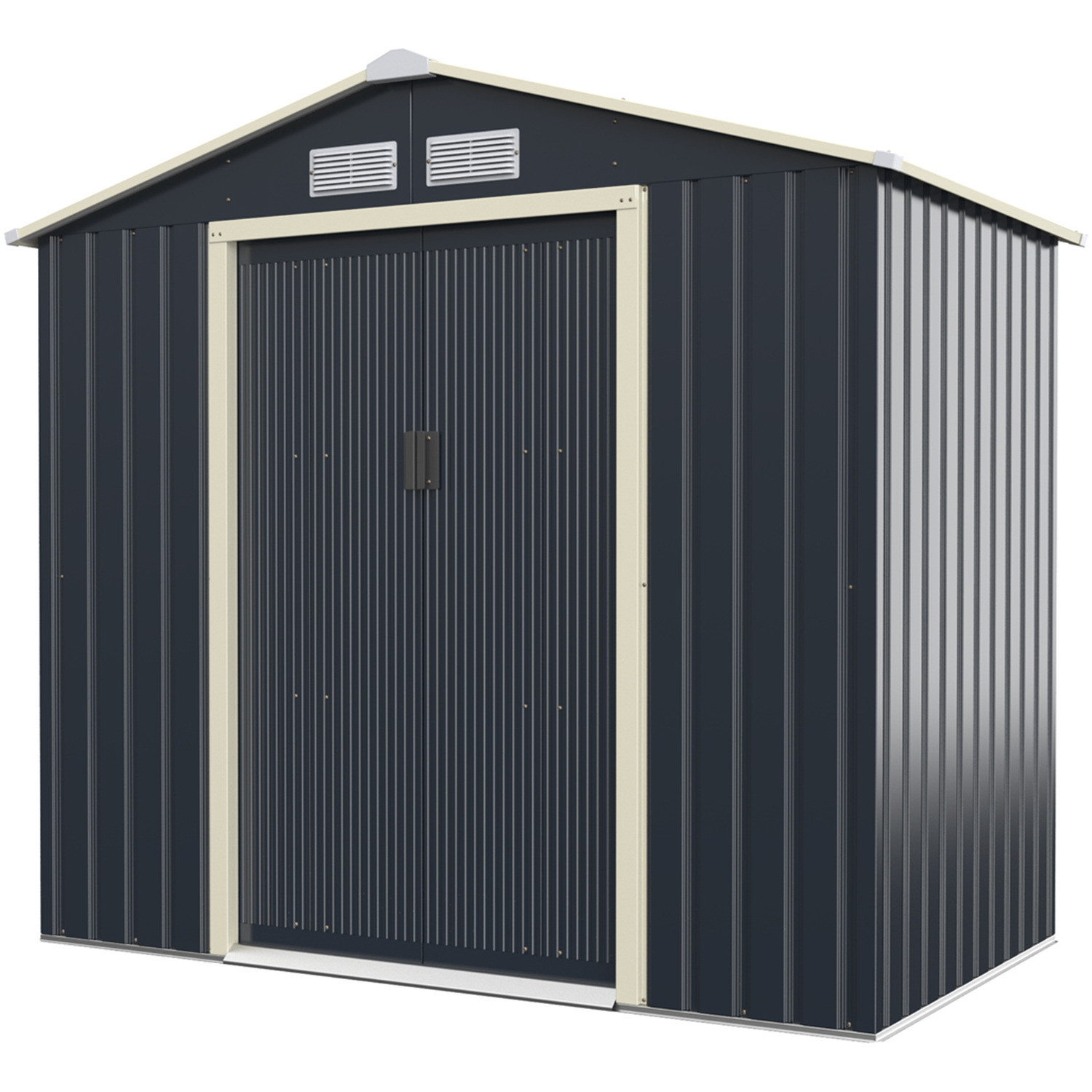 Large Size Metal Garden Building Shed with 4 Vents 43kg Powder Coated Frame by AJUNION