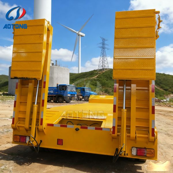 3 4 Axles LowBed Gooseneck Excavator Transport Low Bed Semi Trailer 100 Tons Lowbed Truck Trailer